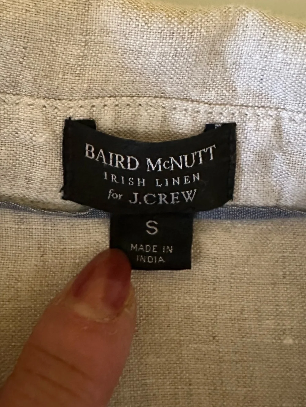 J Crew Baird McNutt Irish linen short sleeve shirtdress flax color size S